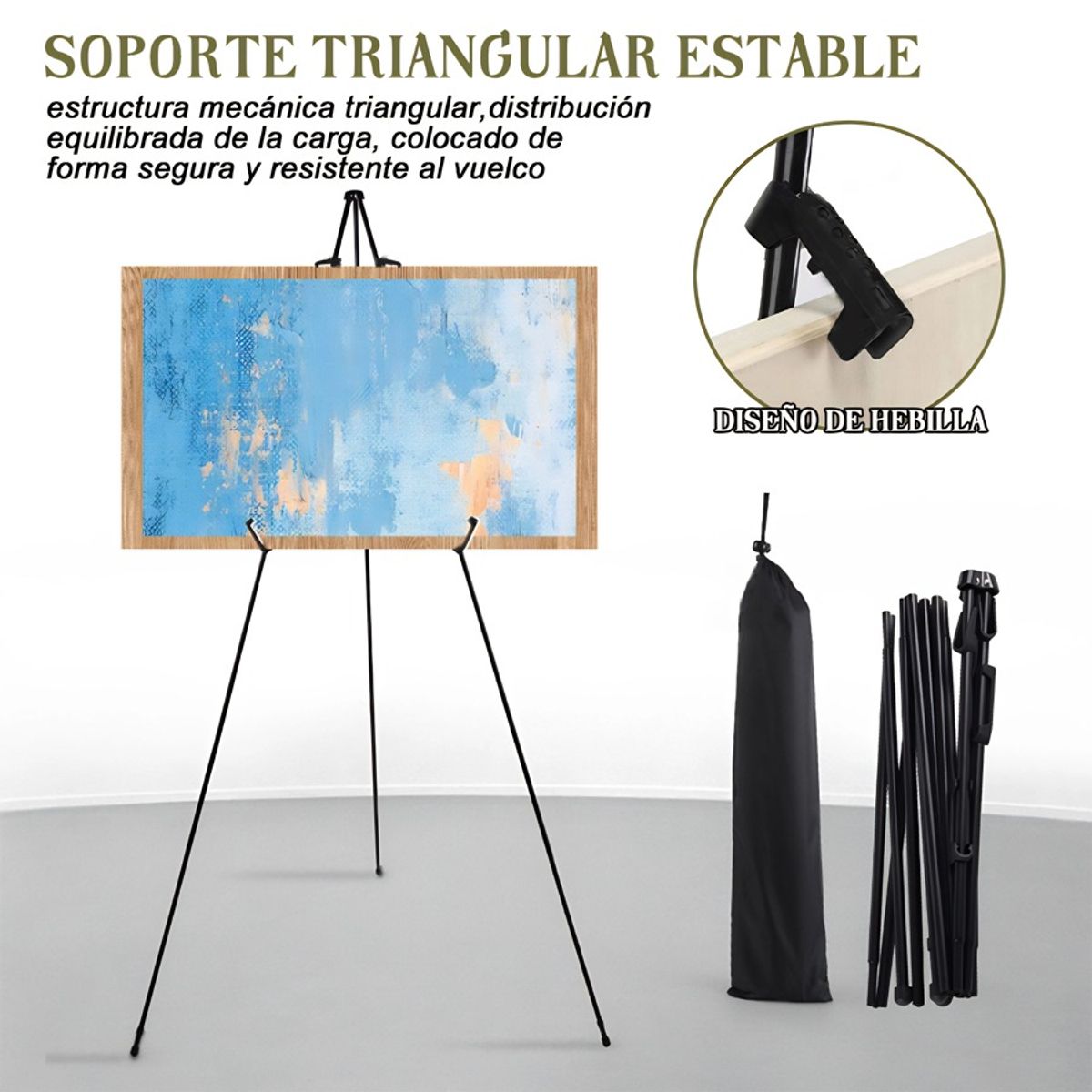 GENERICO - Atril Plegable Metálico Con Soporte Ajustable De Pie 160 Cm