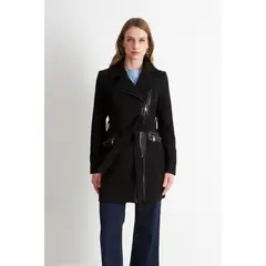 NICOPOLY - Chaqueta de Paño con Cinturón Negro