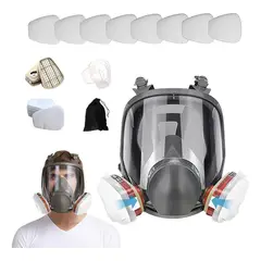 GENERICO - Máscara De Gas Respirador Antigas Full Face Con 10 Filtros Talle M