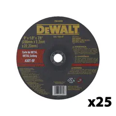DEWALT - Set 25 discos corte de metal 9" x 1/8" DW44600