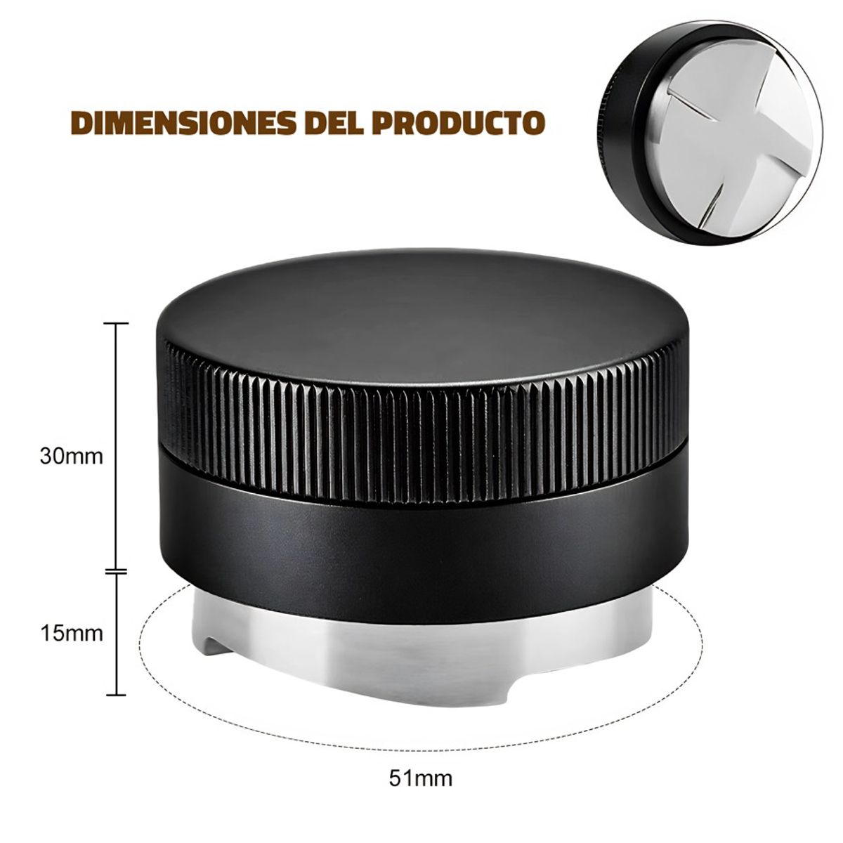 GENERICO - Tamper Y Distribuidor De Acero Inoxidable De Café Expreso
