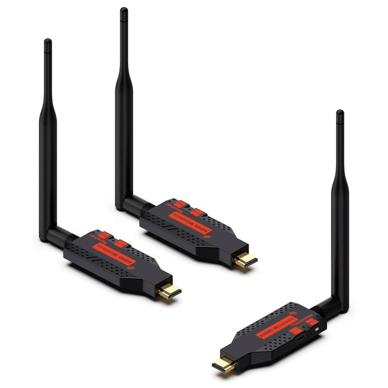ASIAQUALITY HDMI Inalámbrico 100m 1080p 60Hz Transmisor + 2 Receptores TV PC Proyector Sin Cables