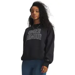 UNDER ARMOUR - Poleron Mujer Rival Fleece Os Var Crew Negro