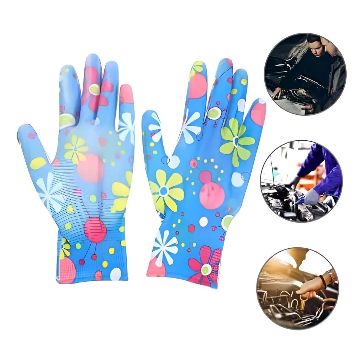 METALFER - Guantes Impresos Guantes Jardineria Azul