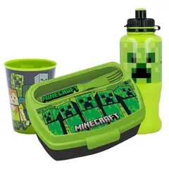 MINECRAFT - Set Botella + Vaso + Porta Sandwich