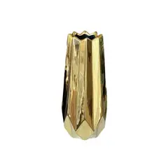 GENERICO - JARRON DE CERAMICA NORDICO DECORATIVO TALLA M, COLOR DORADO MEDIDA 20* 7
