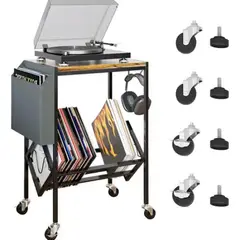GENERICO - Mesa De Soporte Tocadiscos Y Almacenamiento De Vinilos Marron - 262666