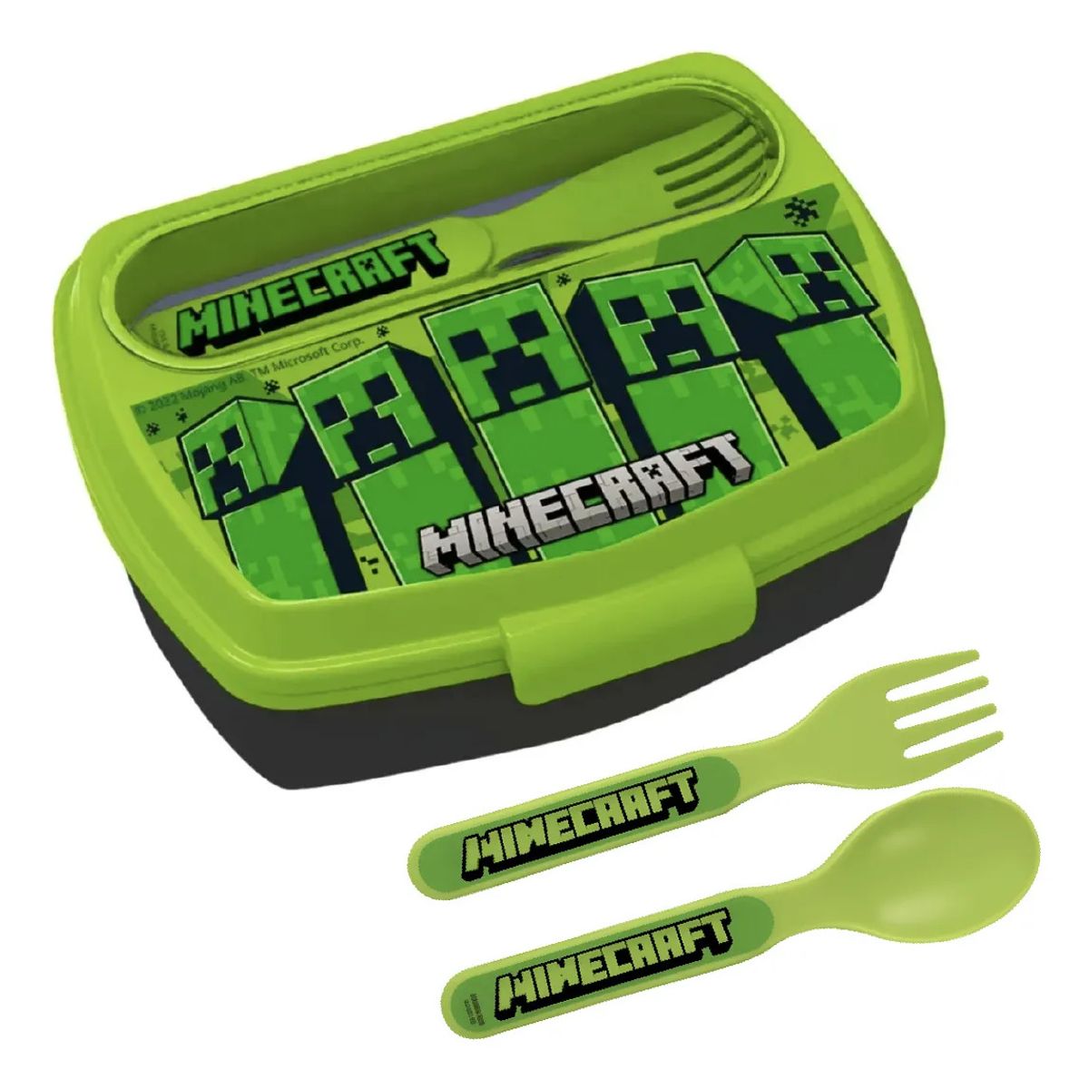 MINECRAFT - Portasandwich Multicompartimento + Cubiertos Minecraft