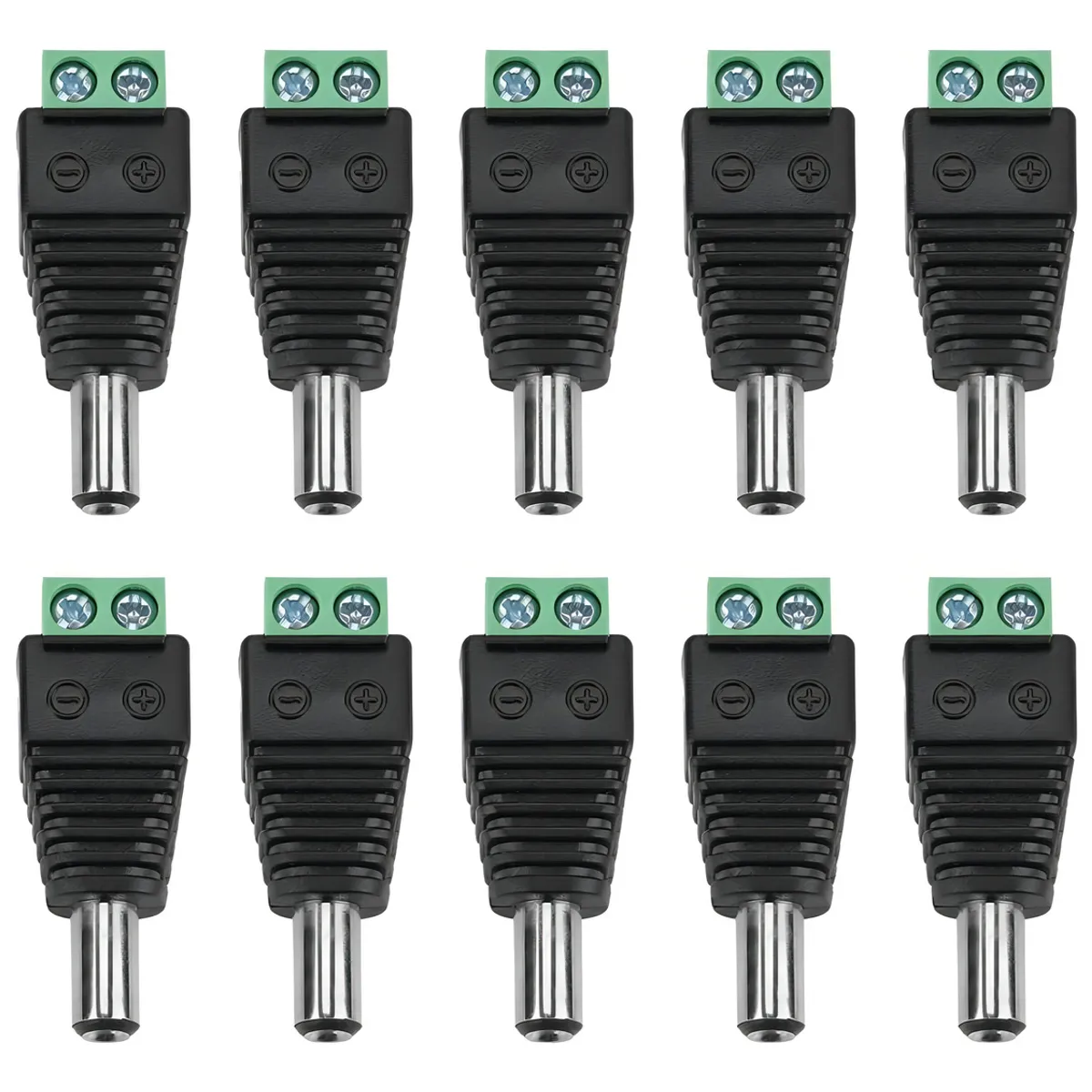GENERICO - Pack X100 Conector Dc Macho De Poder Dc Cámaras Fuente Color Negro - 221073