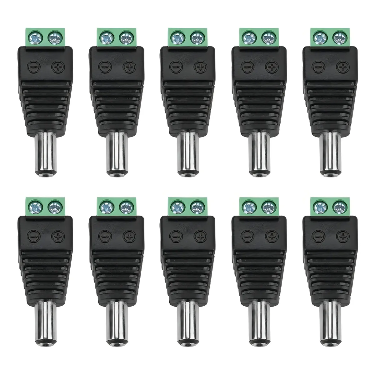 GENERICO - Pack X100 Conector Dc Macho De Poder Dc Cámaras Fuente Color Negro - 221073