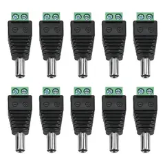 GENERICO - Pack X100 Conector Dc Macho De Poder Dc Cámaras Fuente Color Negro - 221073