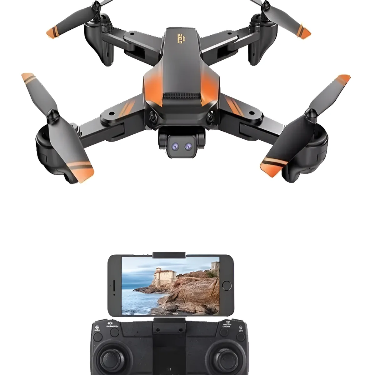 GENERICO - Drone Plegable BETESNH LH-X68 Naranja Cámara 4K FPV Wi-Fi 2.4GHz 10 Min Vuelo
