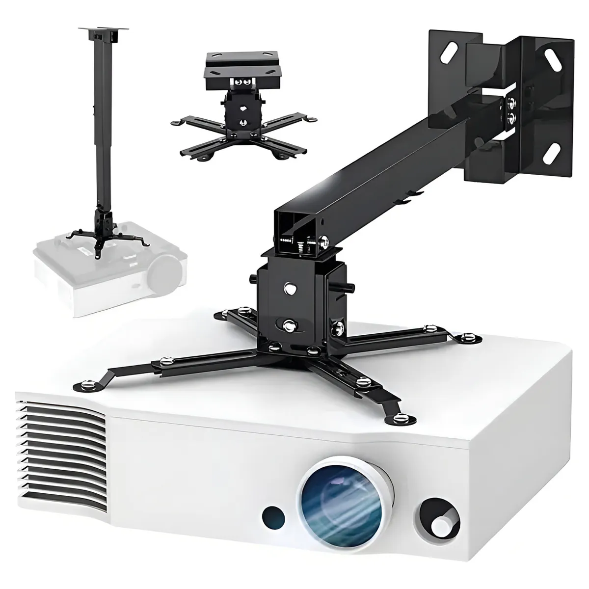 GENERICO - Soporte Para Proyector Con Brazo A Techo Pared 3 En 1 Color Negro - 030030