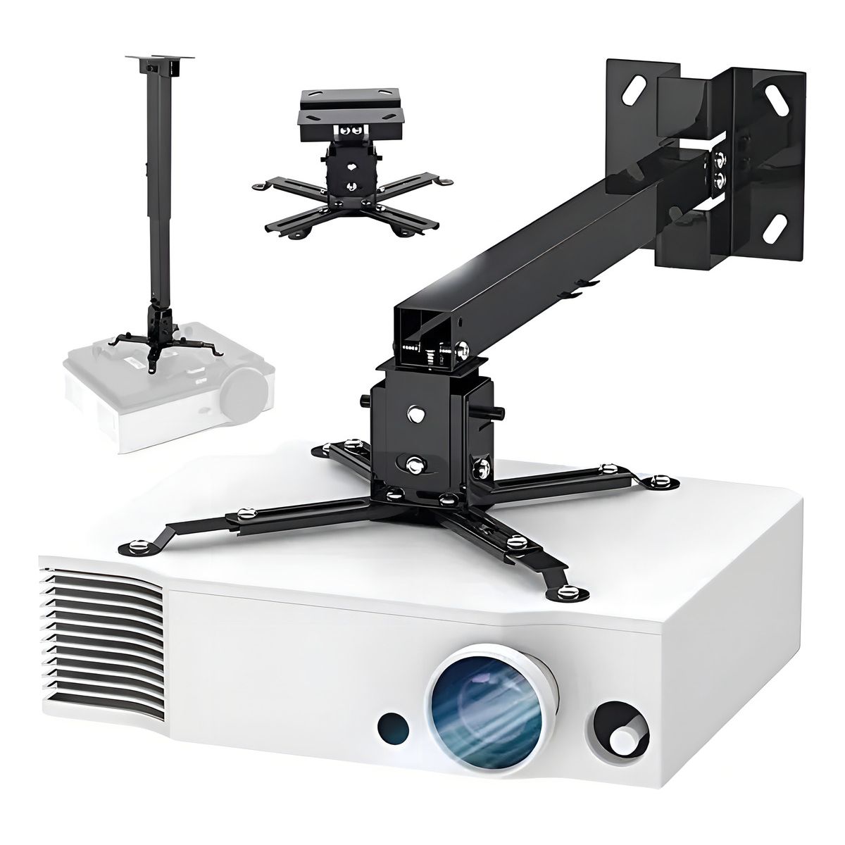 GENERICO - Soporte Para Proyector Con Brazo A Techo Pared 3 En 1 Color Negro - 030030