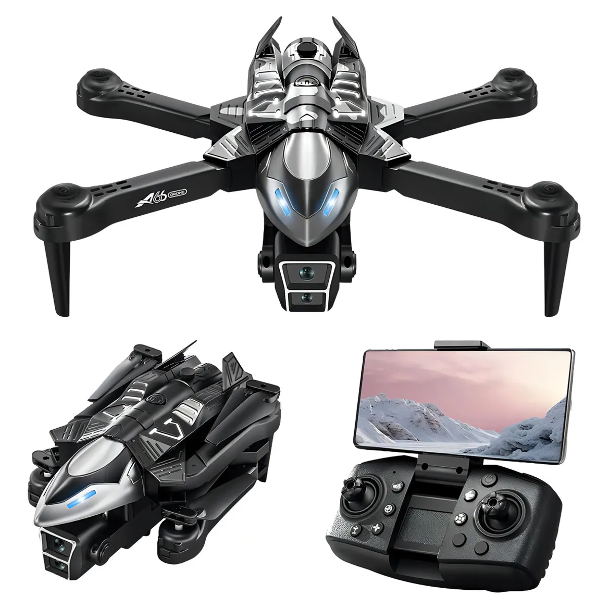 GENERICO - Drone Cámara Full Hd Wifi 2,4 Ghz Fpv Plegable Recargable Color Negro-270001