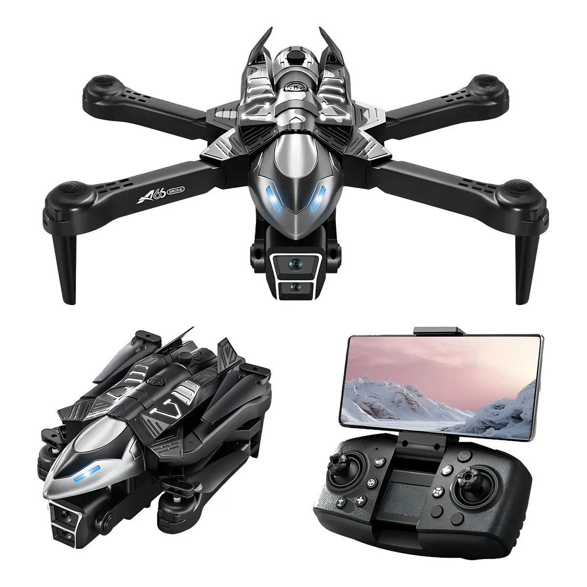 GENERICO - Drone Cámara Full Hd Wifi 2,4 Ghz Fpv Plegable Recargable Color Negro-270001