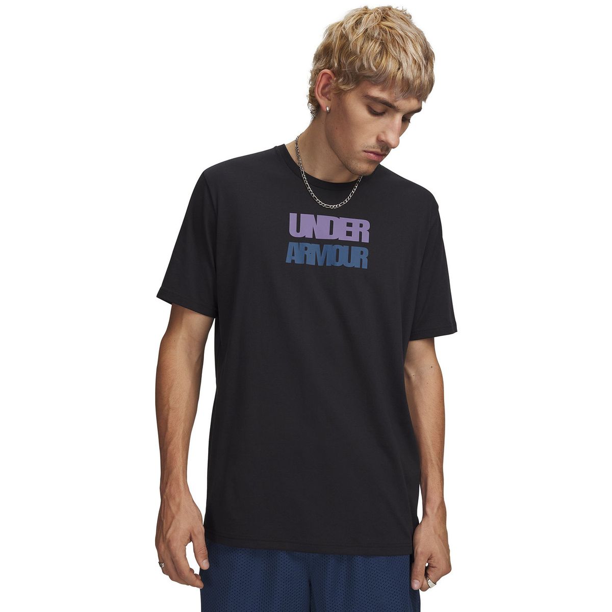 UNDER ARMOUR - Polera M/C Hombre M Block Logo Ss Negro UNDER ARMOUR