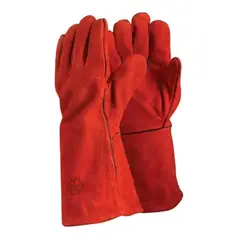METALFER - Guantes Descarne Soldador Rojo