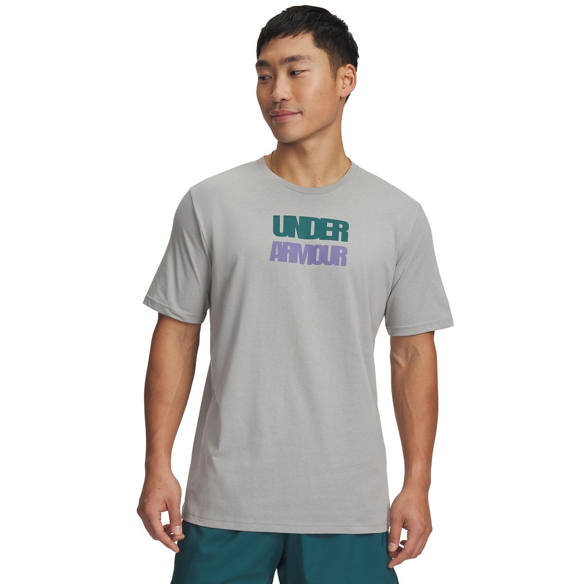 UNDER ARMOUR - Polera M/C Hombre M Block Logo Ss Gris UNDER ARMOUR