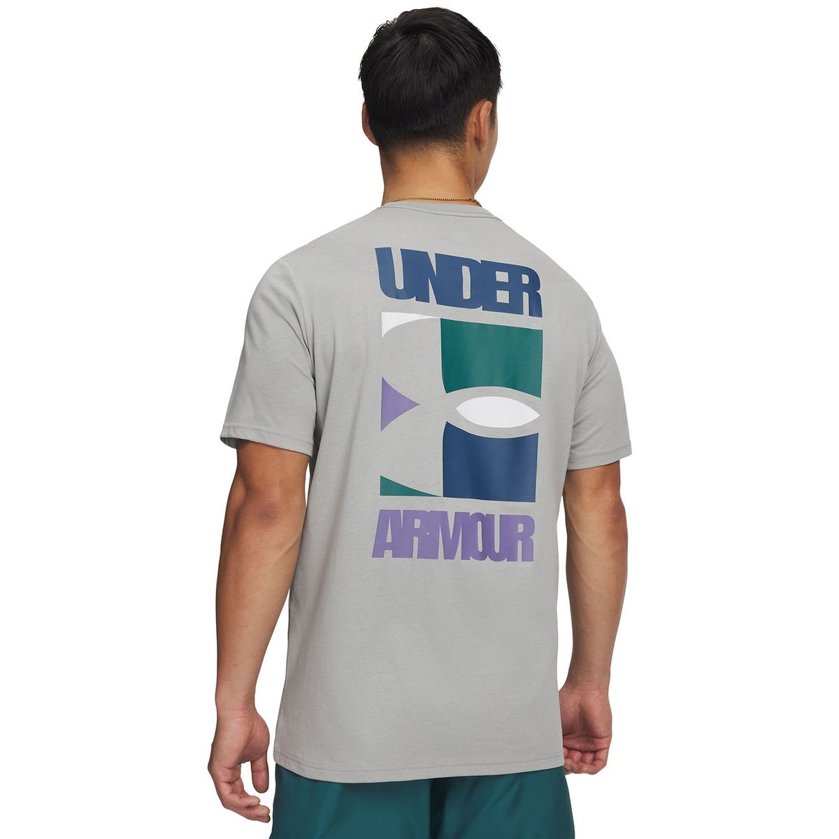 UNDER ARMOUR - Polera M/C Hombre M Block Logo Ss Gris UNDER ARMOUR