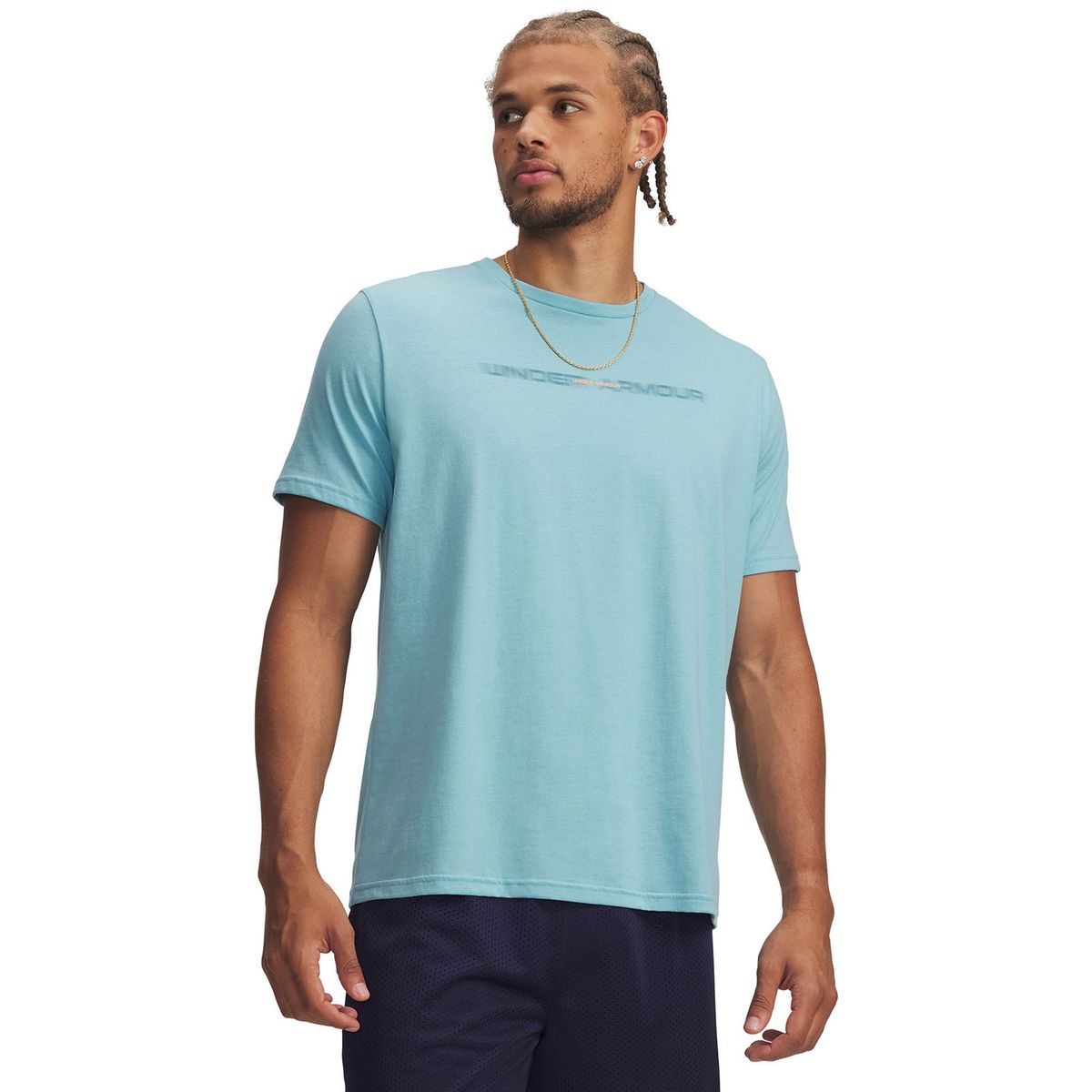 UNDER ARMOUR - Polera M/C Hombre Blur Wordmark Ss Azul UNDER ARMOUR