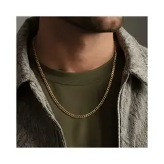 SAINT VENIK - Cadena Miami Cuban Enchapada en Oro 5mm 50cm