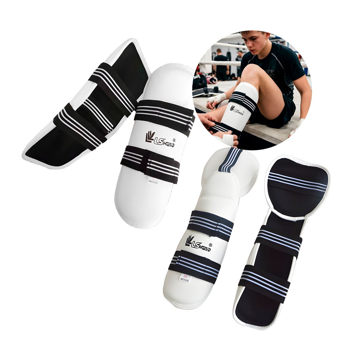 GENERICO - Protección Piernas BrazosTaekwondo Karate Artes Marciales Talla S