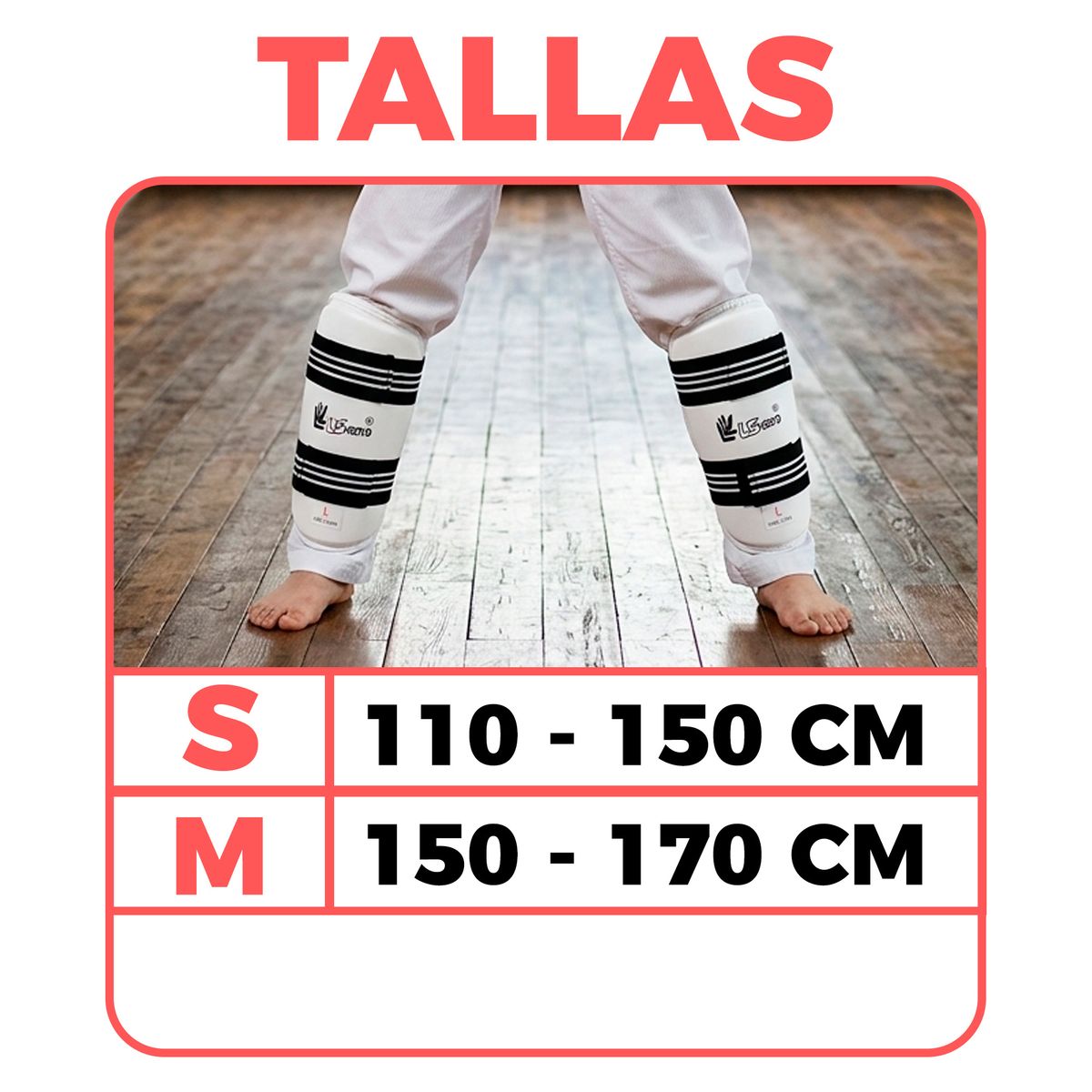 GENERICO - Protección Piernas BrazosTaekwondo Karate Artes Marciales Talla S