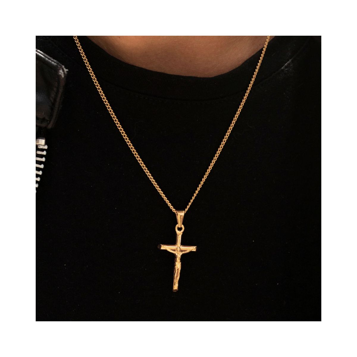 SAINT VENIK - Cross Minimal Pendant Enchapado 18k Collar Dorado 50cm Saint Venik