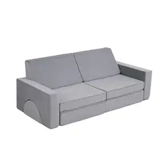 RELAN - Sofá Infantil Modular Alva Tapizado en Tela Velvet Gris