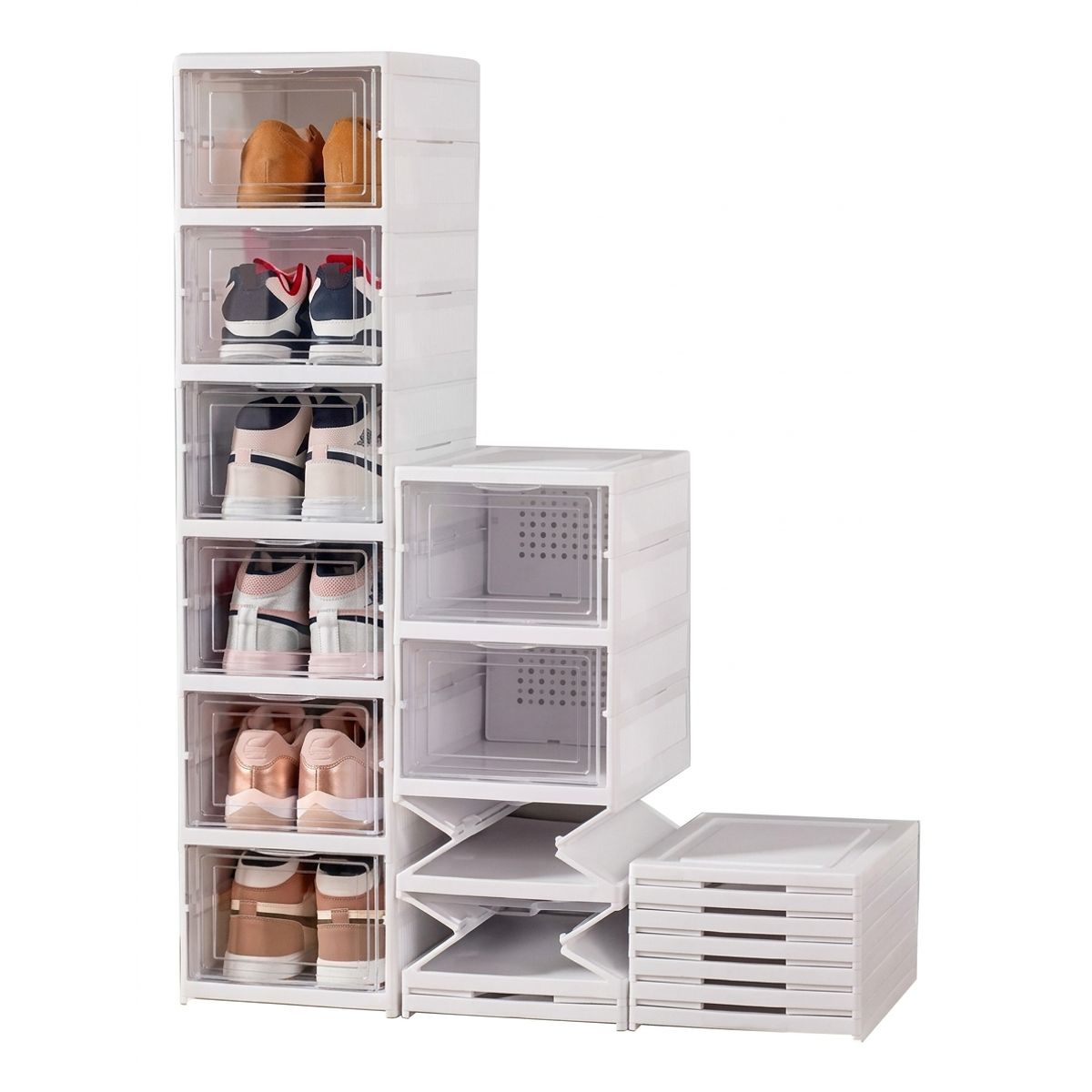 GENERICO - Organizador de zapatos plegable y apilable de 6 Niveles