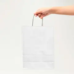 GENERICO - Bolsa Papel Kraft Ecológica Blanco 13X7X145 CM Pack X30