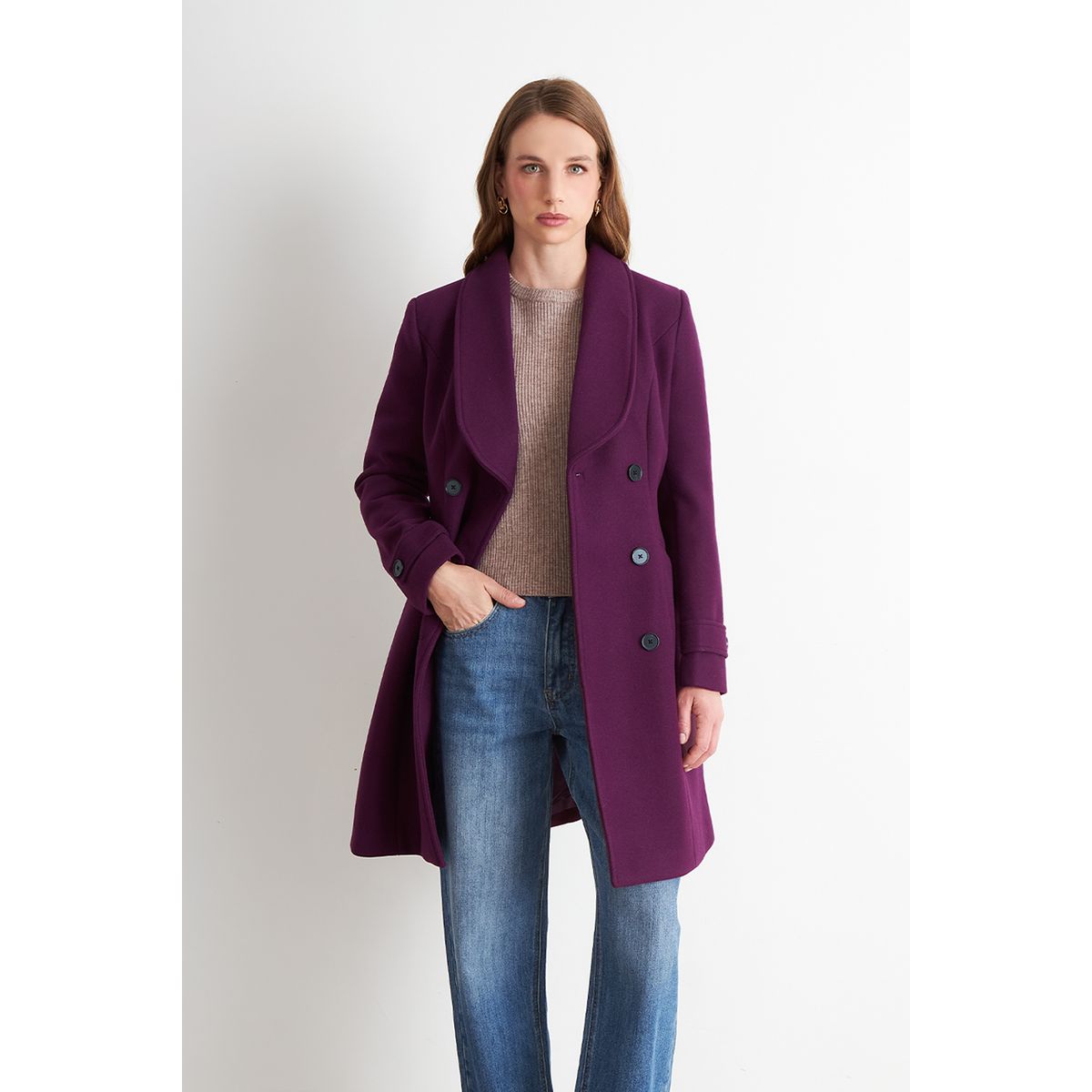 NICOPOLY - Abrigo Solapa Redonda Uva Nicopoly