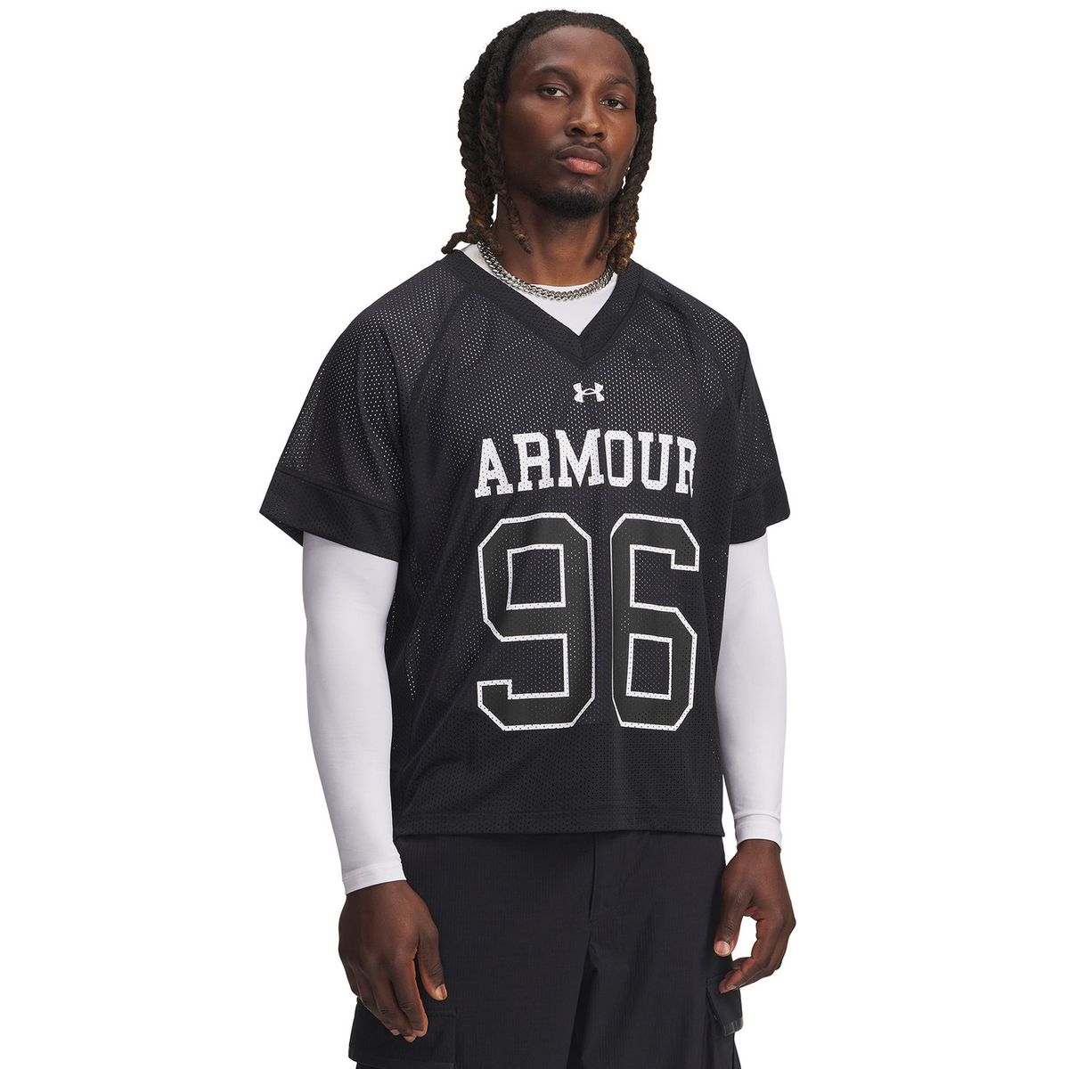 UNDER ARMOUR - Polera M/C Hombre Mesh Jersey Negro UNDER ARMOUR
