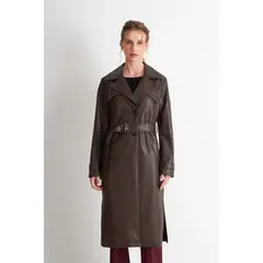 NICOPOLY - Abrigo Ecocuero Café