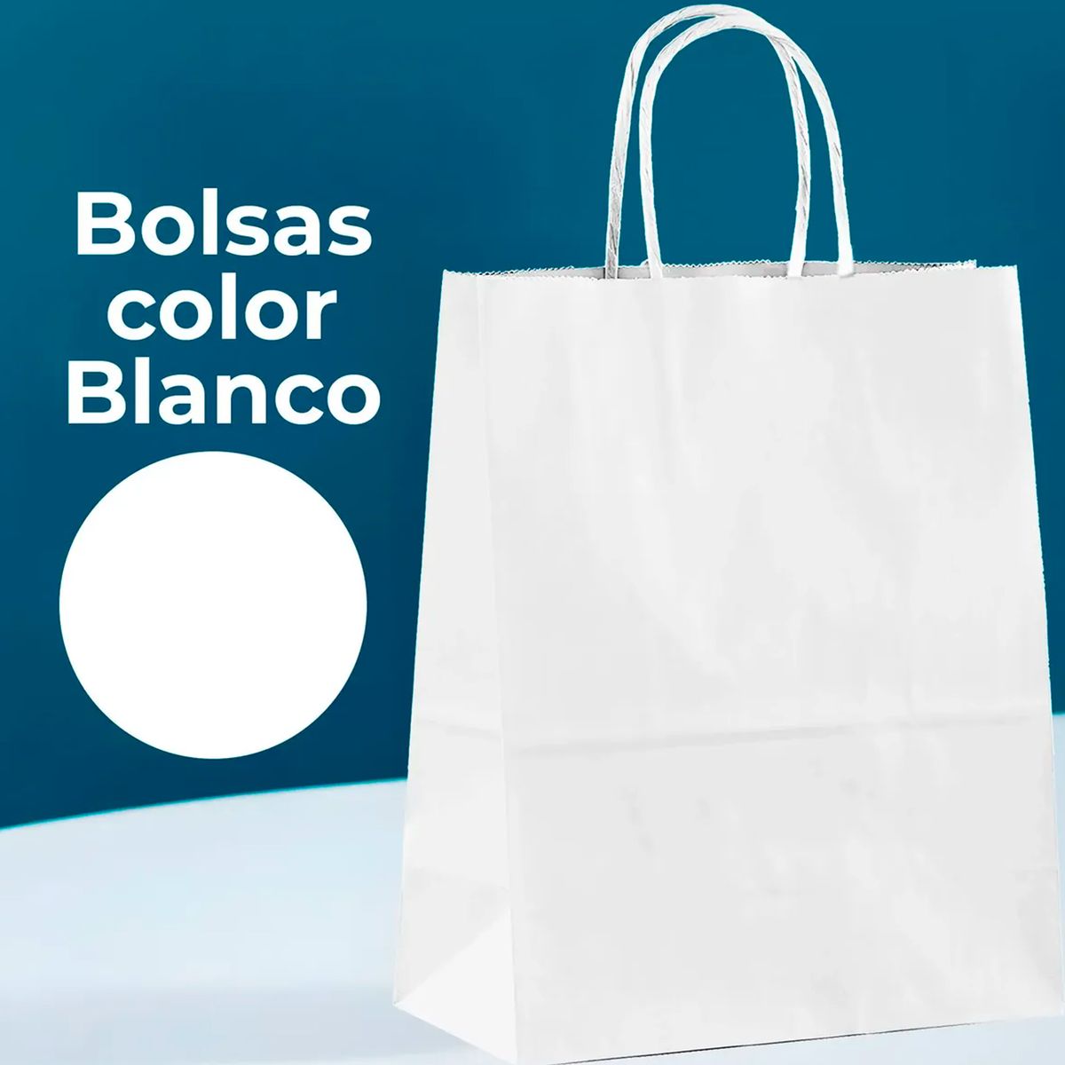 GENERICO - Bolsa Papel Kraft Ecológica Blanco 15X8X21 CM Pack X30