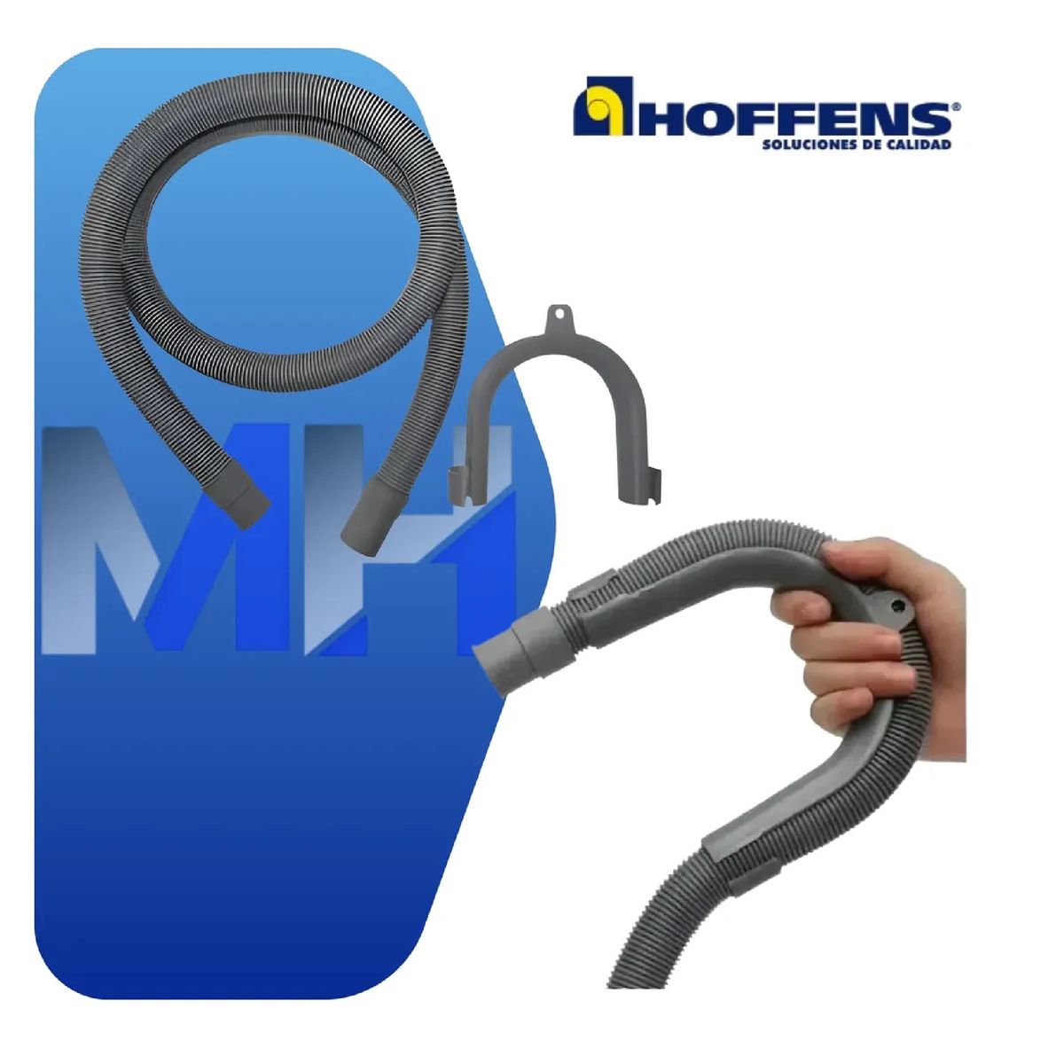 HOFFENS - Manguera Desagüe Lavadora Universal 160cm Hoffens Soporte U
