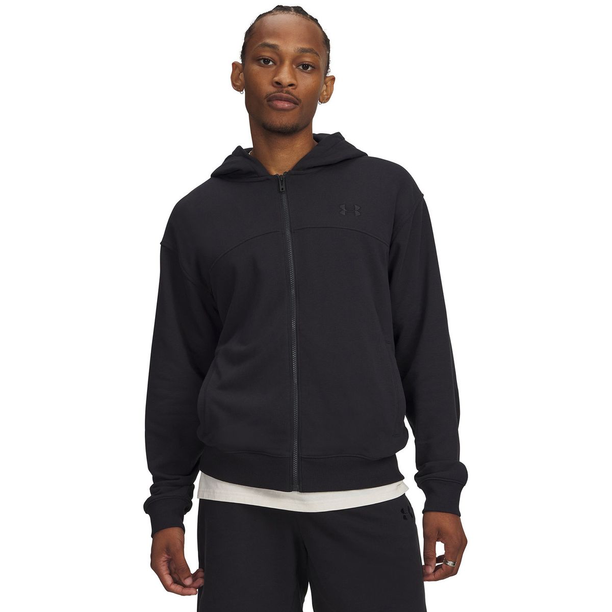 UNDER ARMOUR - Poleron Hombre Rival Lightweight Full Zip Negro UNDER ARMOUR