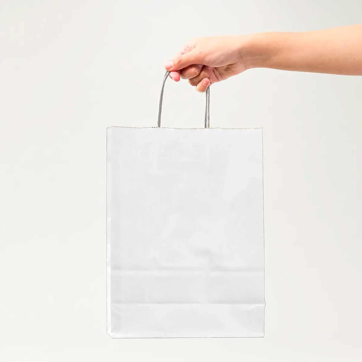 GENERICO - Bolsa Papel Kraft Ecológica Blanco 15X8X21 CM Pack X100