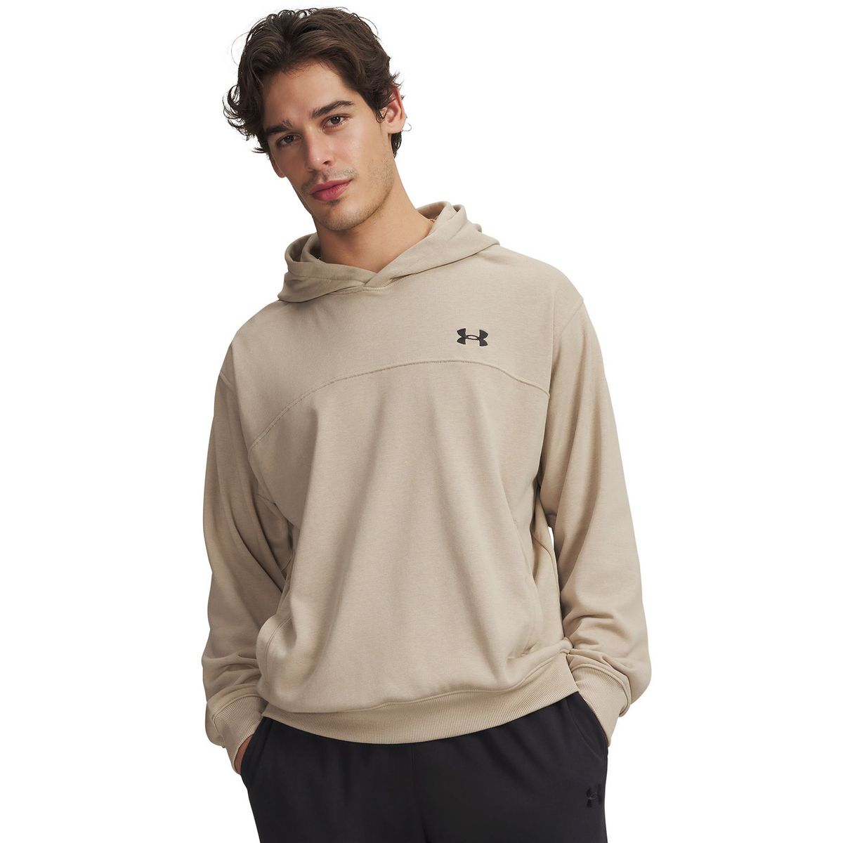 UNDER ARMOUR - Poleron Hombre Rival Lightweight Hoodie Café UNDER ARMOUR