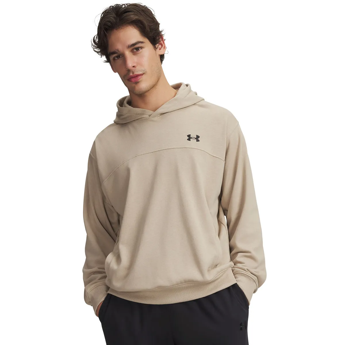 UNDER ARMOUR - Poleron Hombre Rival Lightweight Hoodie Café UNDER ARMOUR