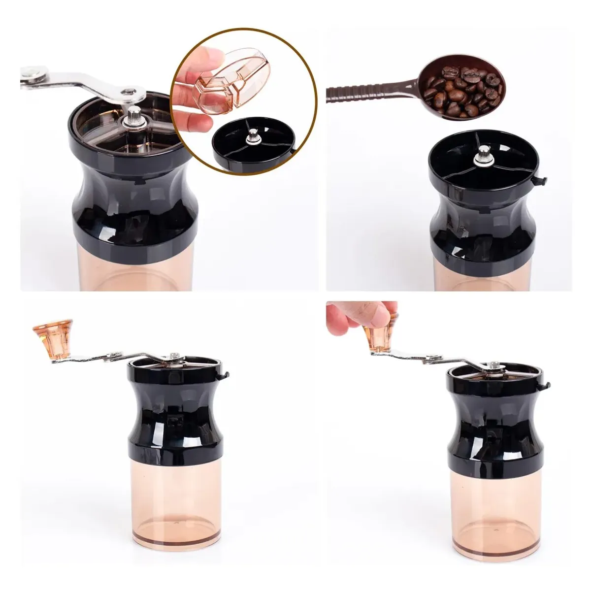 EVERSO - Kit De Cafetera Manual 9 Piezas Portatil Para Camping Viajes Negro