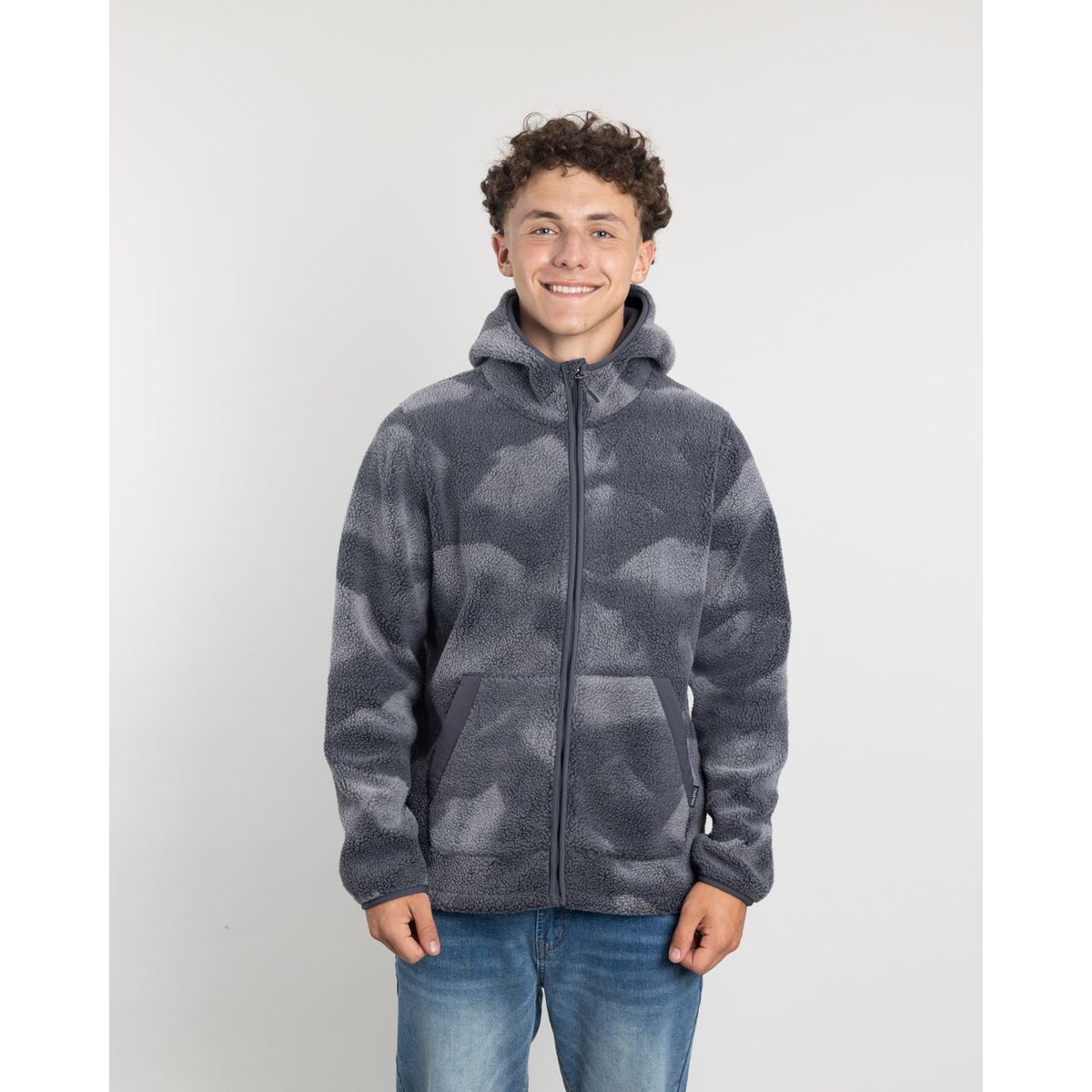 POLEMIC - Polerón Juvenil Mini Sherpa Print con gorro Polemic
