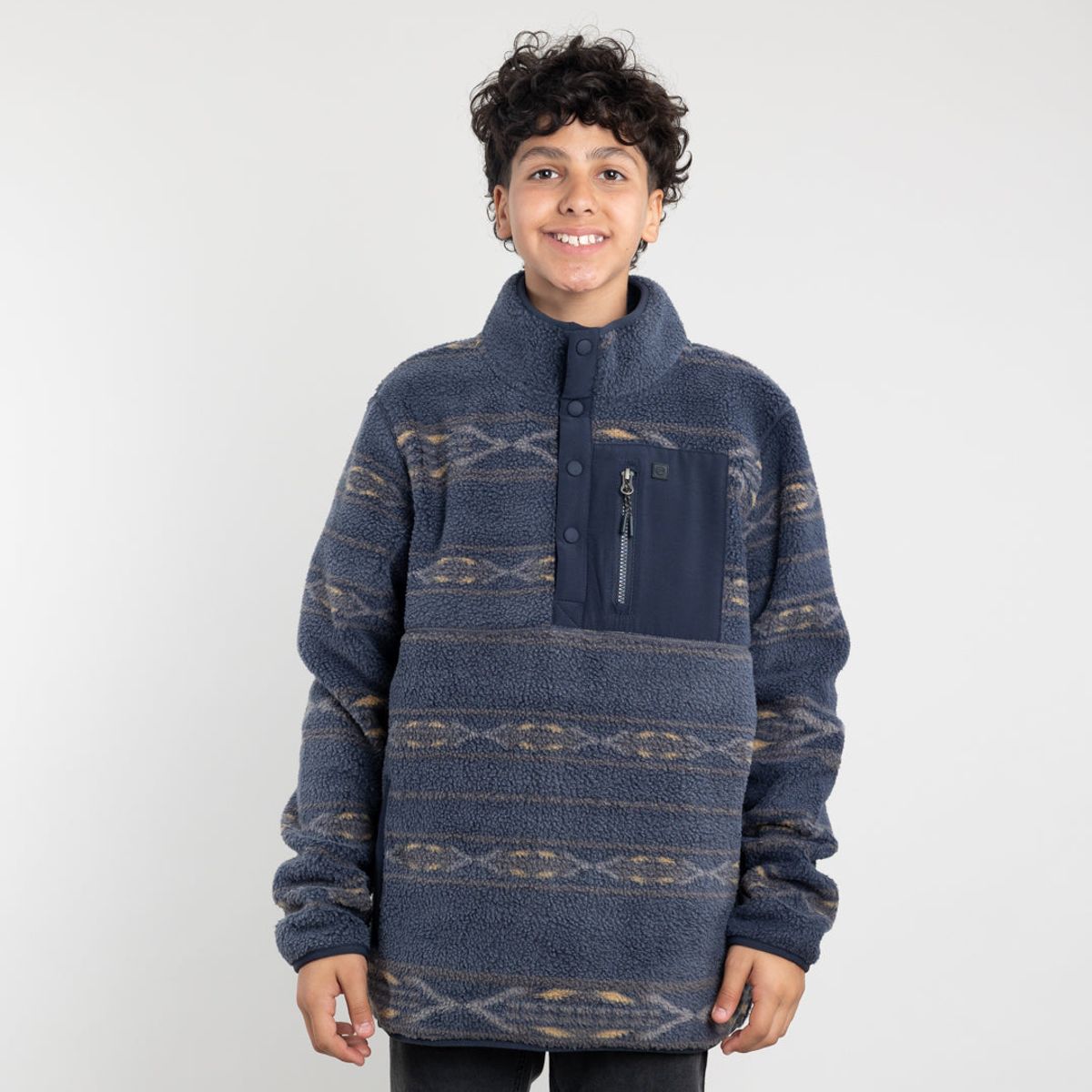 POLEMIC - Polerón Juvenil Mini Sherpa estampado sin gorro Polemic