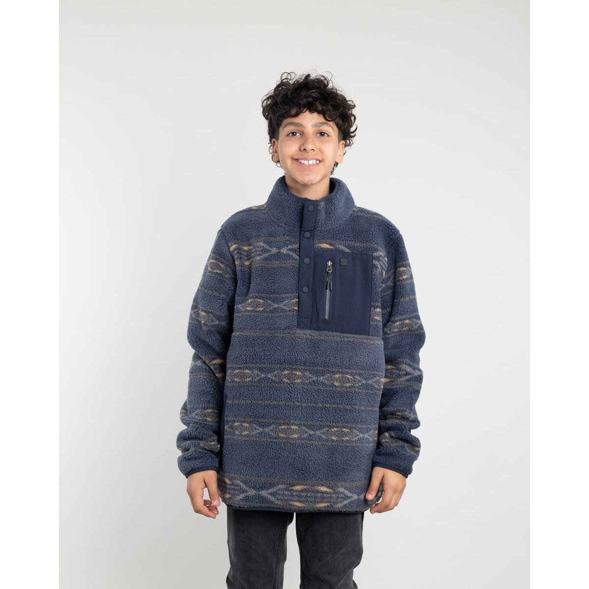 POLEMIC - Polerón Juvenil Mini Sherpa estampado sin gorro Polemic