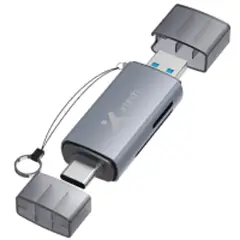 XTECH - LECTOR DE TARJETAS - OTG 2 EN 1 (USB Y TIPO C) -