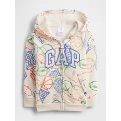 GAP - Polerón Toddler Niño Con Gorro Con Cierre Logo Blanco