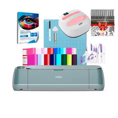 CRICUT - Kit Plotter Maker + Estampadora 24x24cm Hobypress E Insumos