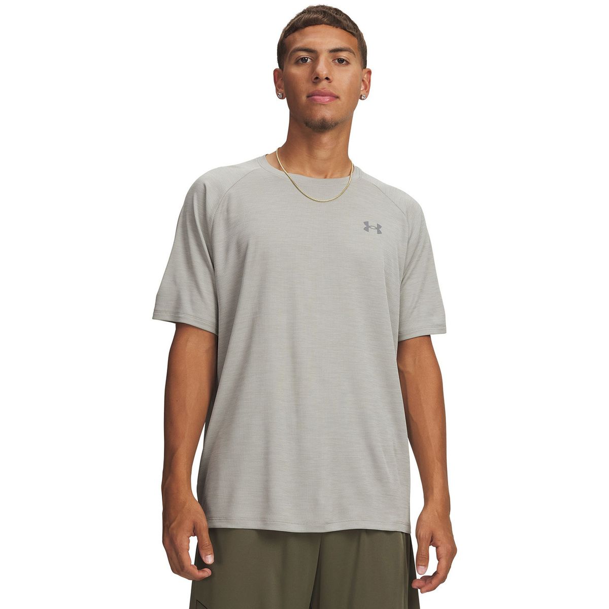 UNDER ARMOUR - Polera M/C Hombre Tech Textured Gris UNDER ARMOUR