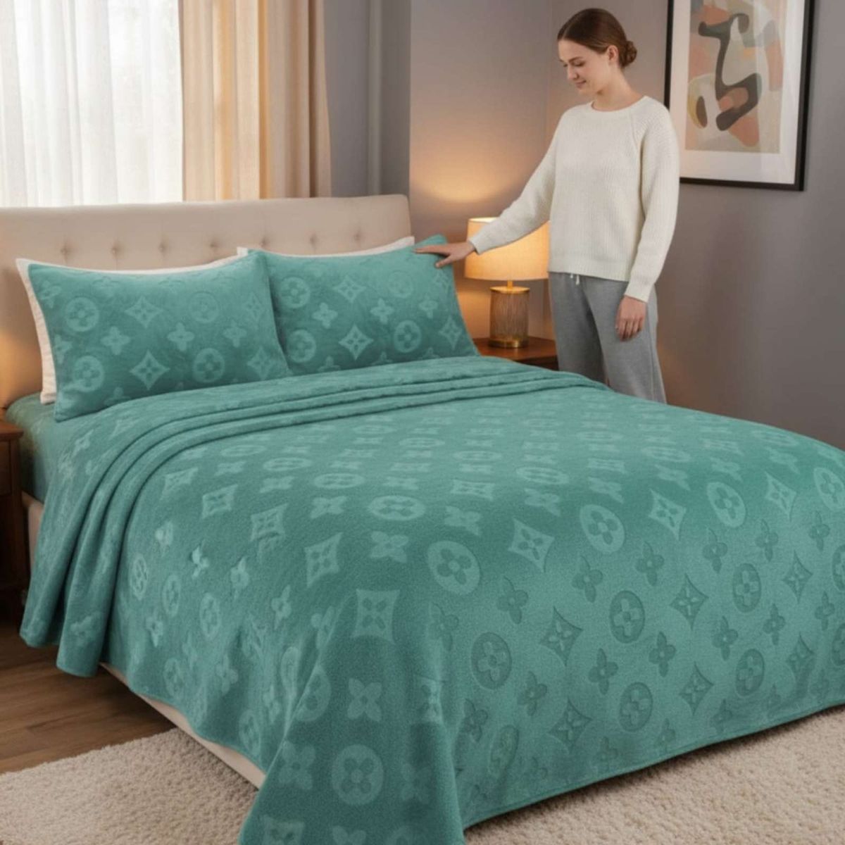 GENERICO - Sabanas Polar Plush King Termicas Invierno Ultra Suave